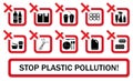 Stop plastic pollution. Say no to plastic. Stop using single use plastic bags, straws, bottles and cups. Royalty Free Stock Photo